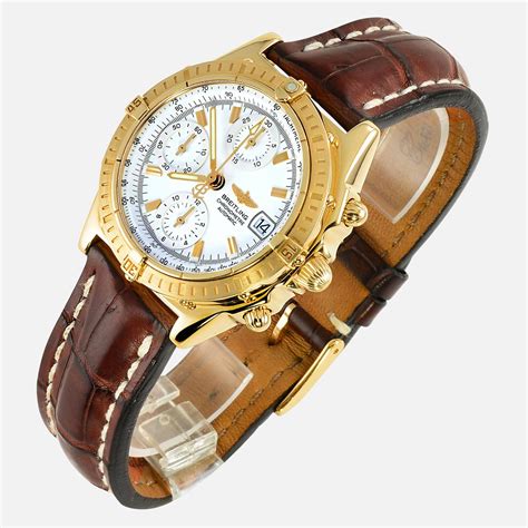 18k yellow gold breitling 500m chronomat chronograph|breitling super chronomat gold.